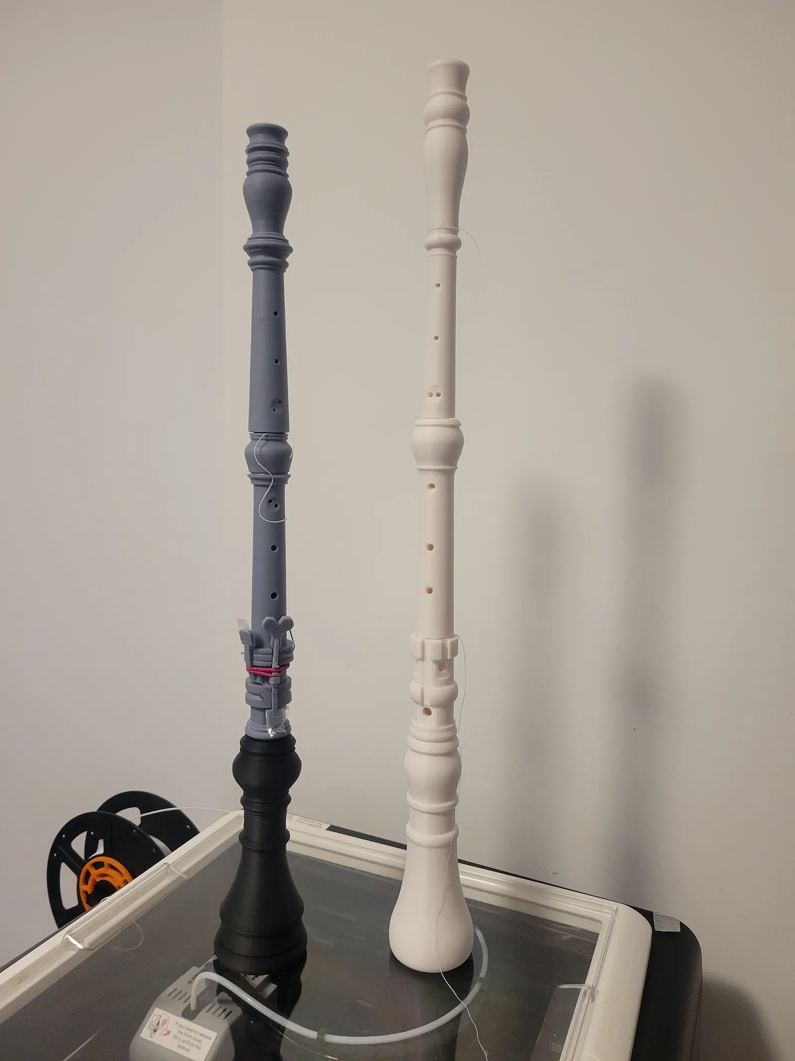 Two 3D-printed baroque recorders